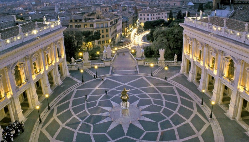 La piazza del Campidoglio La piazza del Campidoglio