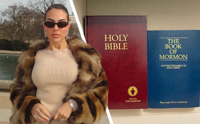Georgina Rodriguez trova un libro di Mormon